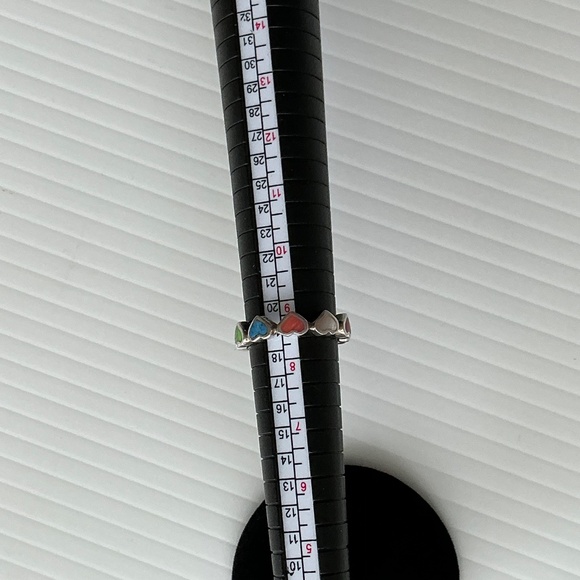 Sterling Silver Heart Ring size 8.5 rainbow colors - Picture 4 of 4